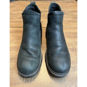 Ugg Loxley Chelsea Boots Nubuck Ankle Women's 6 Black Distressed Lug Sole Moto